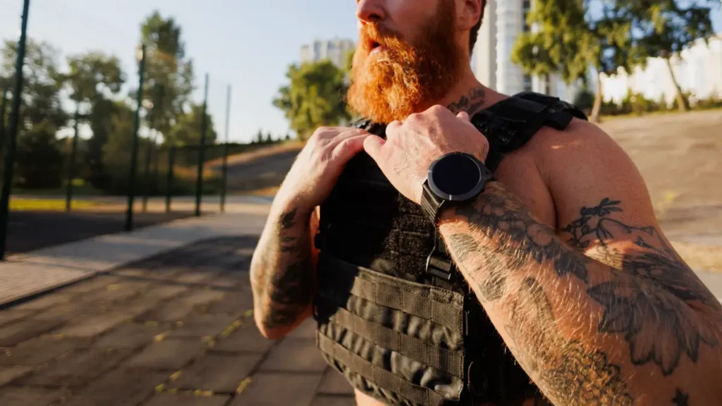 marche avec gilet lesté