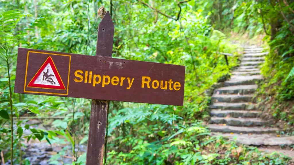 slippery route