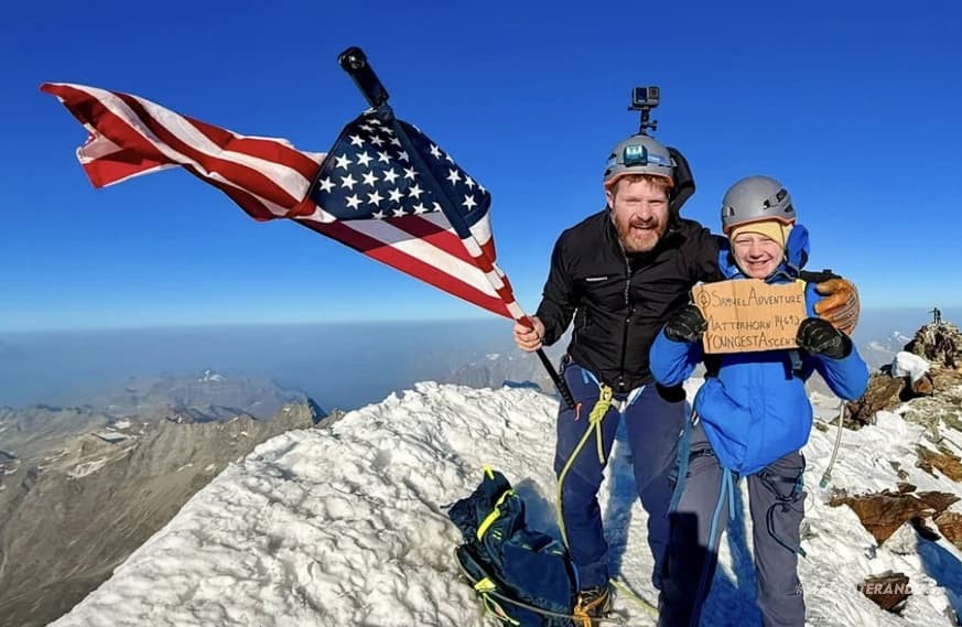 Sam Evermore (11 ans) et son père ont escaladé le Cervin cet été.