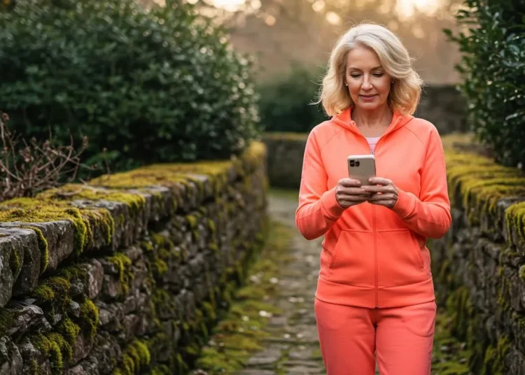 Femme de 50 ans marchant contre l'arthrose