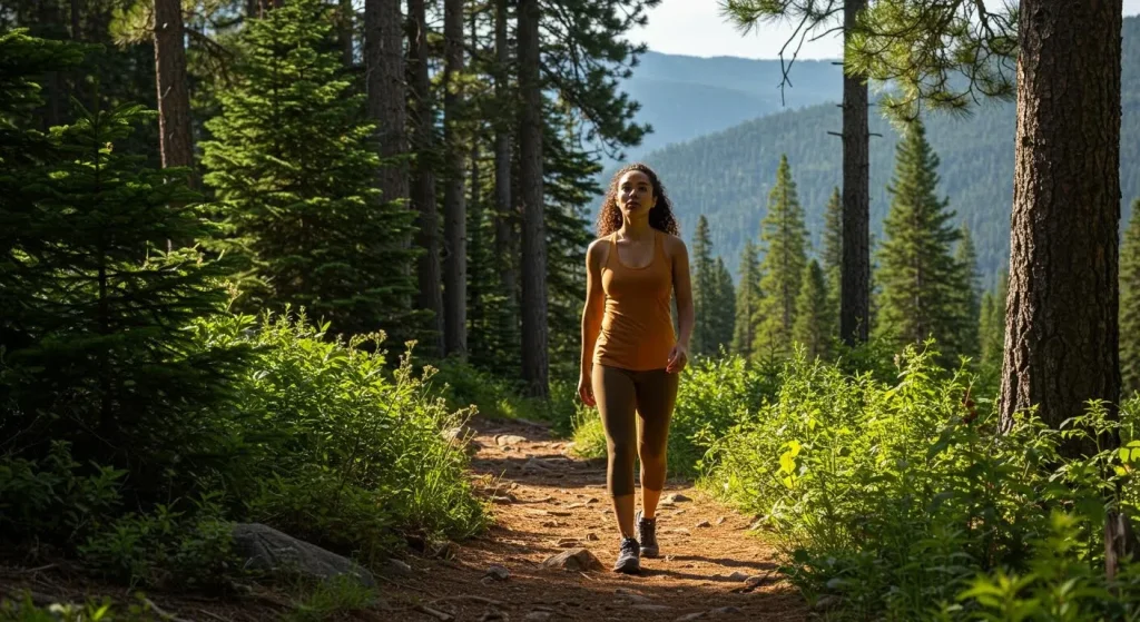 Femme en randonnée contemplative dans le Mercantour