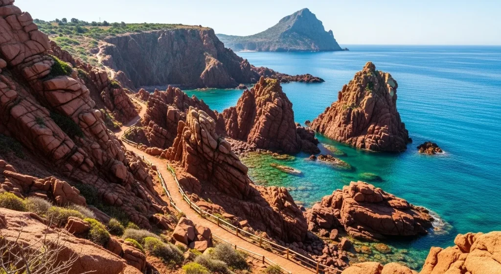 Vue panoramique des Calanches de Piana en décembre