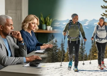 Transformation de collaborateurs du bureau à la montagne