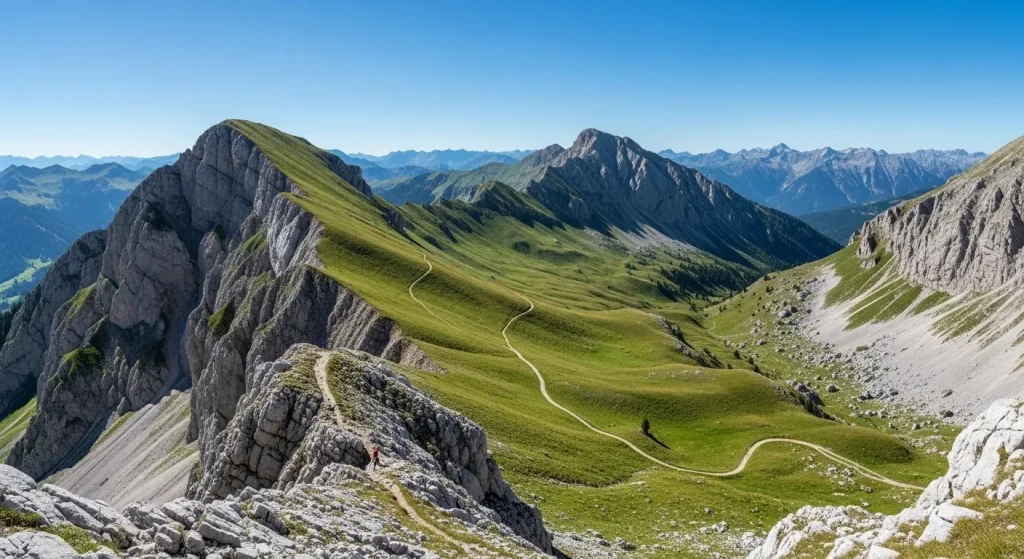 Panorama des crêtes alpines du Vercors