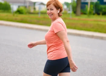 femme qui marche activement