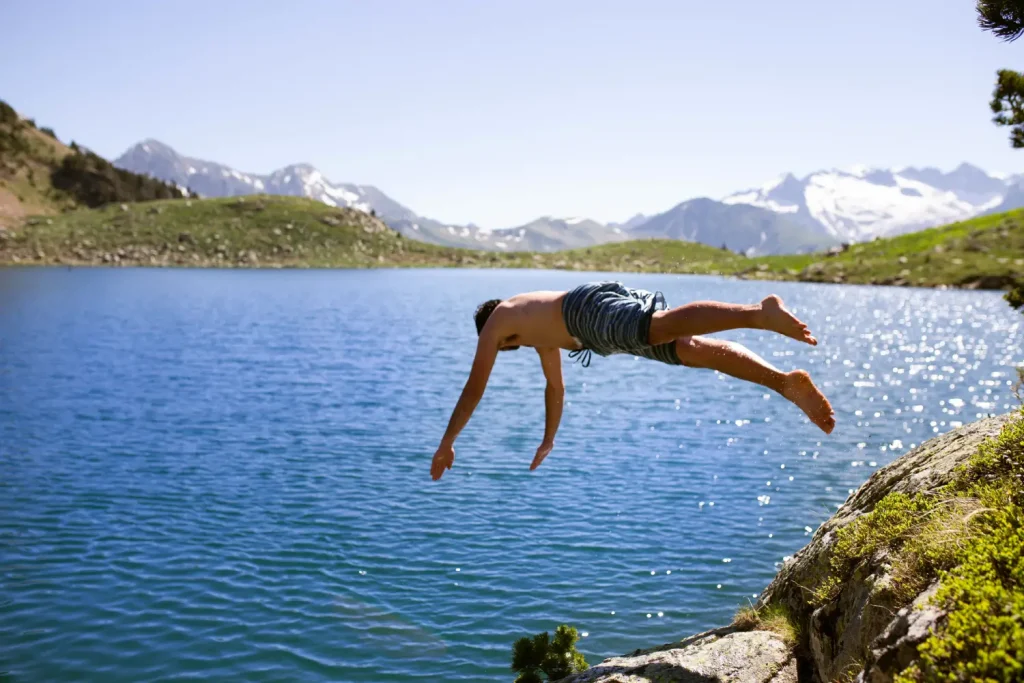 baignade en lac d'altitude