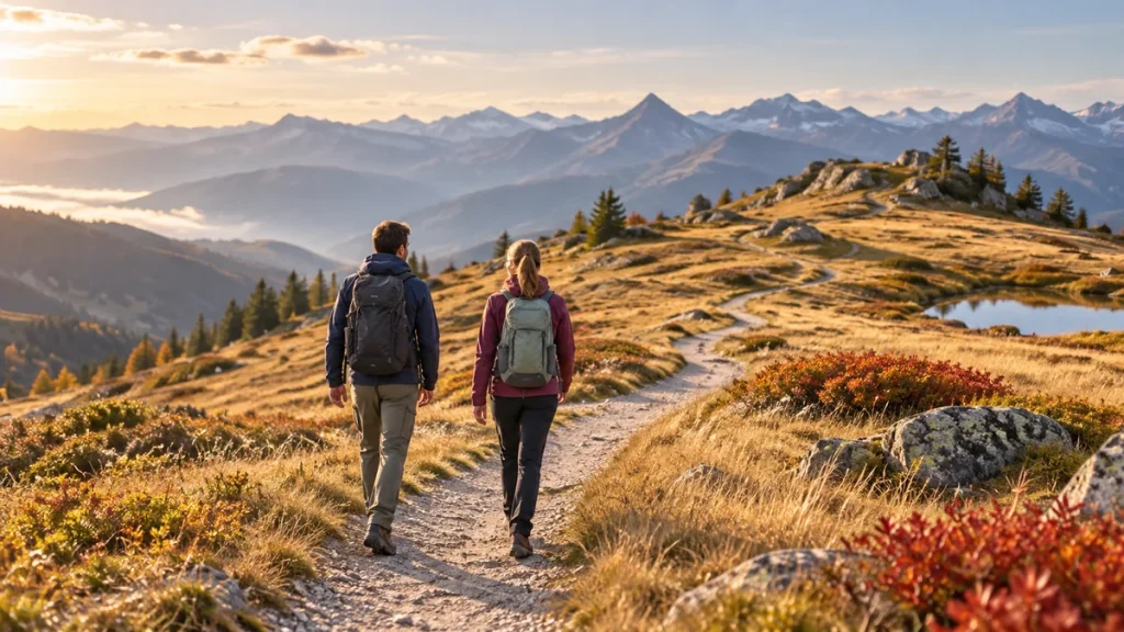 Ces balades avec peu de dénivelé donnent pourtant une vraie sensation de montagne — illustration générée