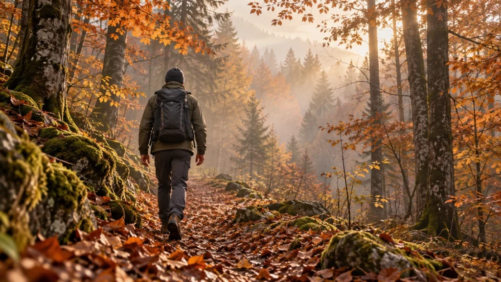 Brouillard en randonnée : les réflexes simples avant de continuer — illustration générée