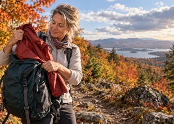 Randonnée d’automne : la couche que l’on oublie souvent avant de partir — illustration générée
