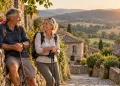 Pourquoi les randonnées autour des villages anciens plaisent autant après 50 ans — illustration générée