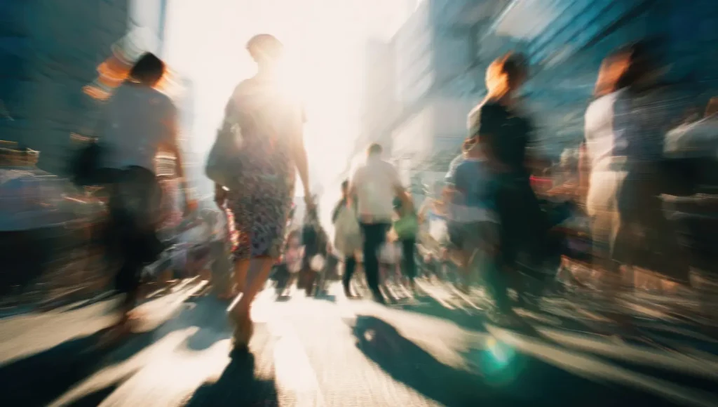 marcher en ville polluée